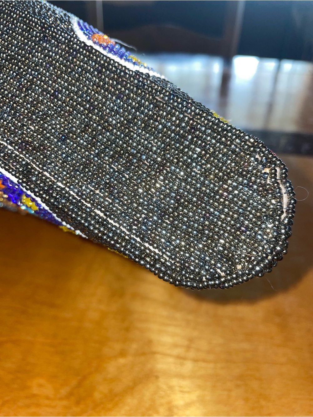 BEAUTIFUL Beaded Butterfly Accent Bag in Blue and Gold - Picture 9 of 12
